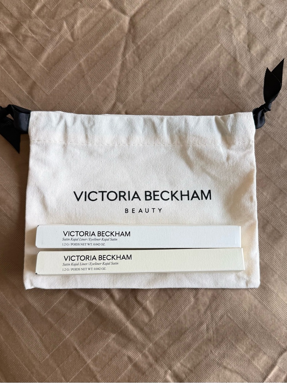 VICTORIA BECKHAM Beauty Satin Kajal Liners in Fig & Olive with Pouch - NEW
